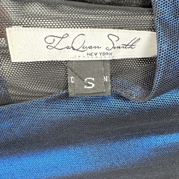 LaQuan Smith Shiny Blue Metallic Bodysuit size Small - Picture 8 of 8